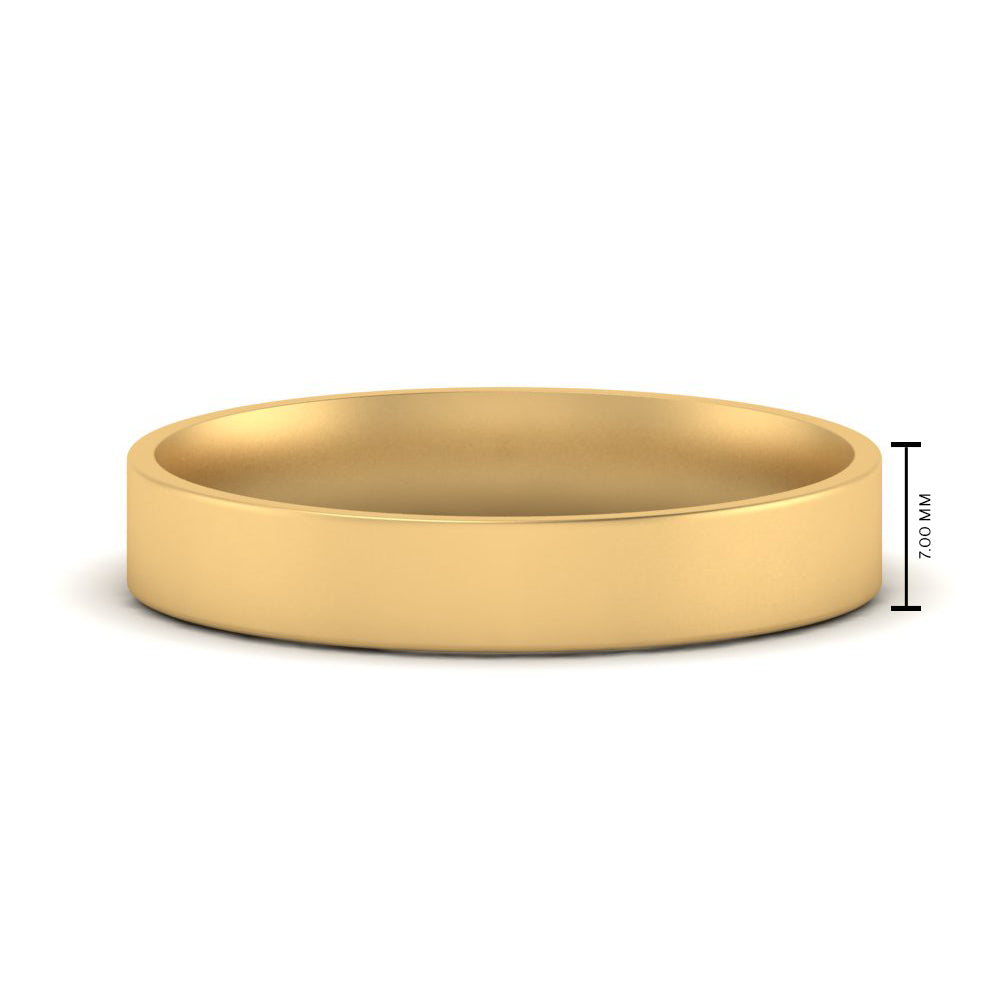 Comfort Fit Light Weight Flat Stacking Mens Band In 14K Yellow Gold | Cuts & Carat