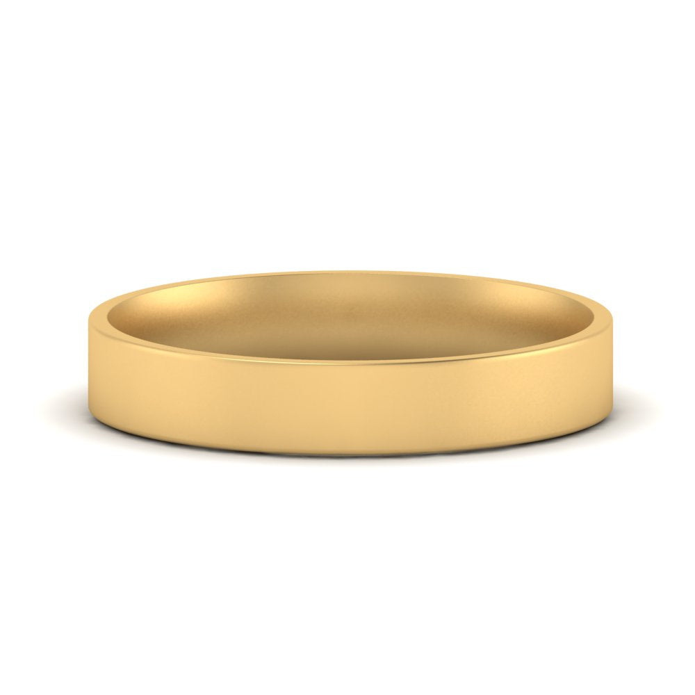 Comfort Fit Light Weight Flat Stacking Mens Band In 14K Yellow Gold | Cuts & Carat