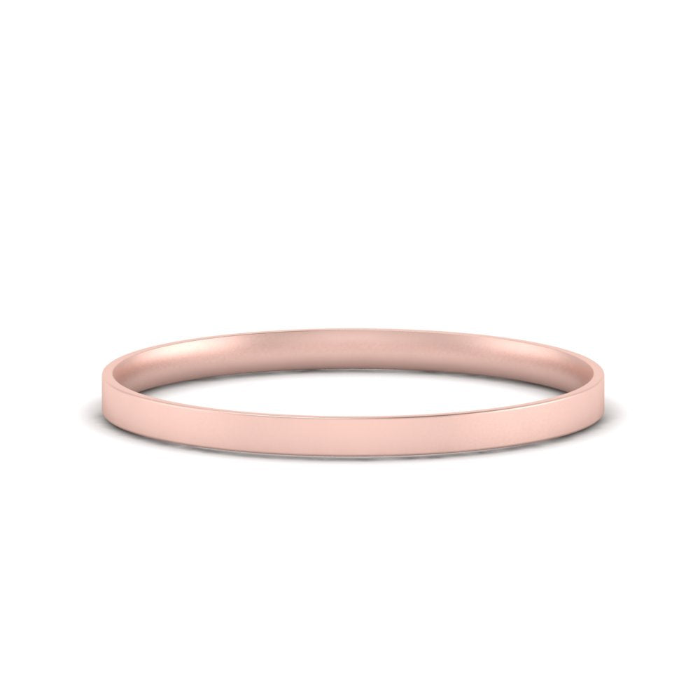 Comfort Fit Light Weight Flat Stacking Mens Band In 14K Rose Gold | Cuts & Carat