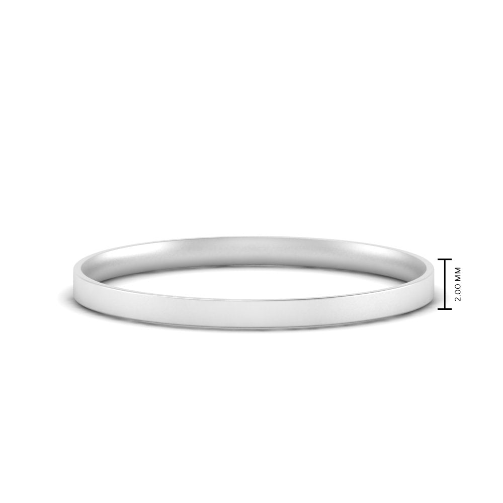 Comfort Fit Light Weight Flat Stacking Mens Band In 14K White Gold | Cuts & Carat