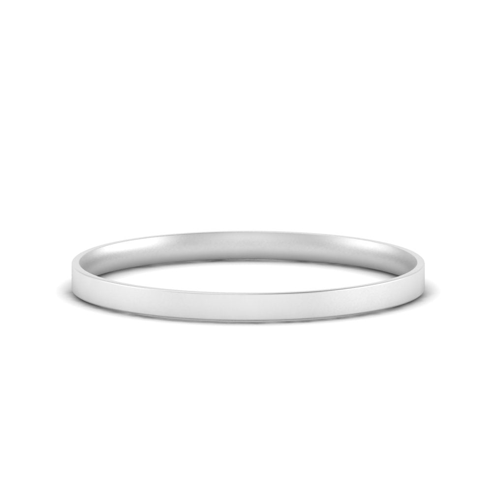 Comfort Fit Light Weight Flat Stacking Mens Band In 14K White Gold | Cuts & Carat