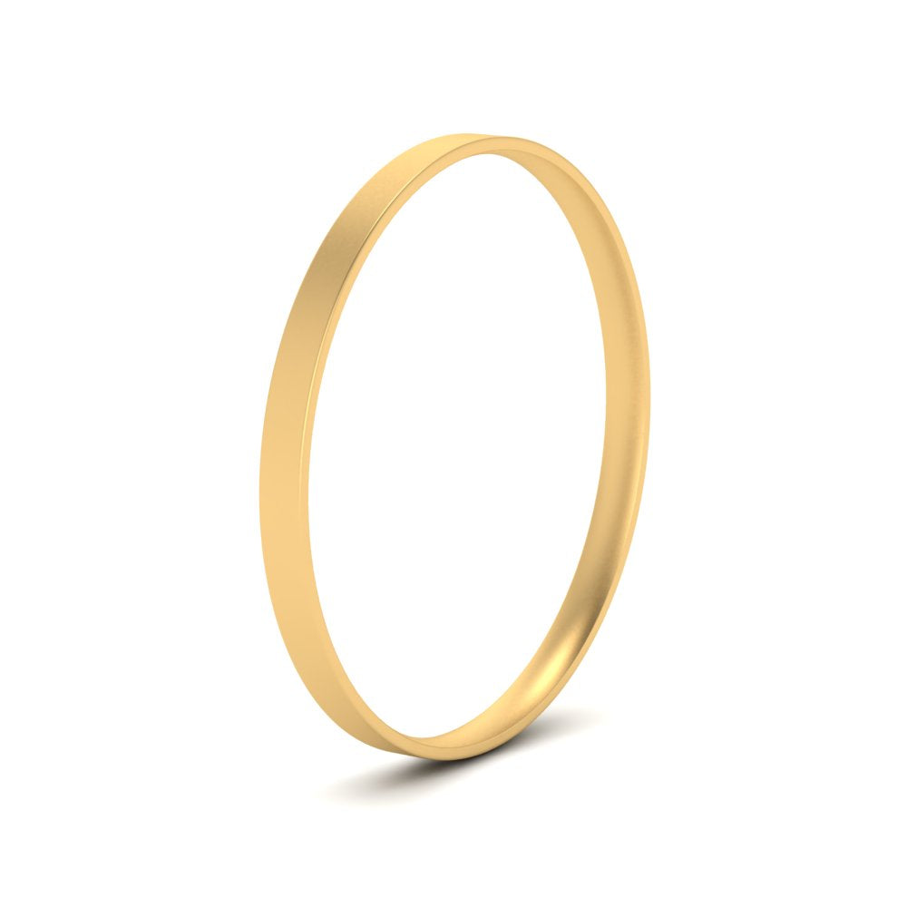 Comfort Fit Light Weight Flat Stacking Mens Band In 14K Yellow Gold | Cuts & Carat