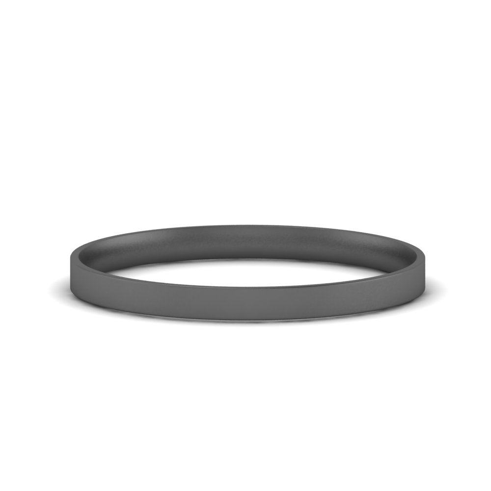 Comfort Fit Light Weight Flat Stacking Mens Band In 14K Black Gold | Cuts & Carat