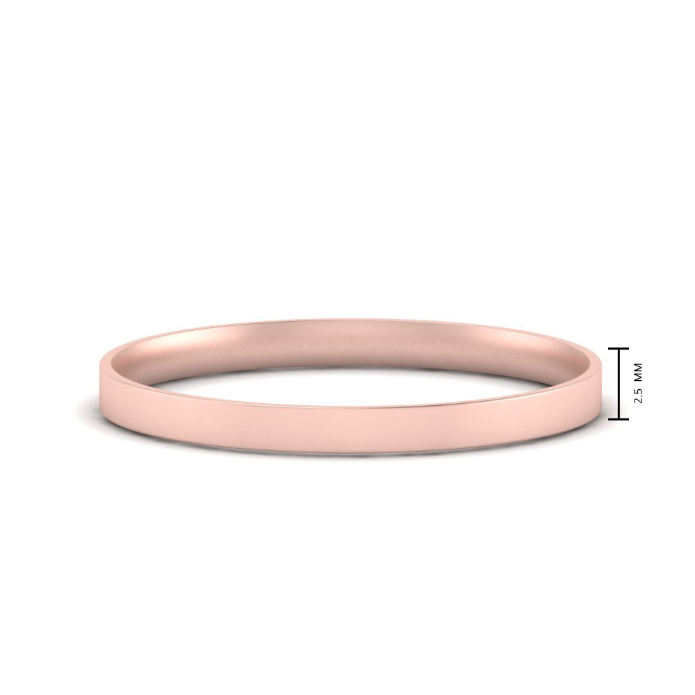 Comfort Fit Light Weight Flat Stacking Mens Band In 14K Rose Gold | Cuts & Carat