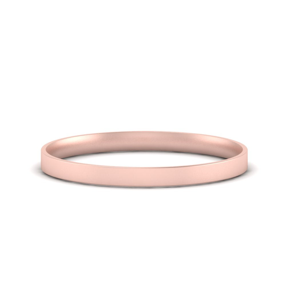 Comfort Fit Light Weight Flat Stacking Mens Band In 14K Rose Gold | Cuts & Carat