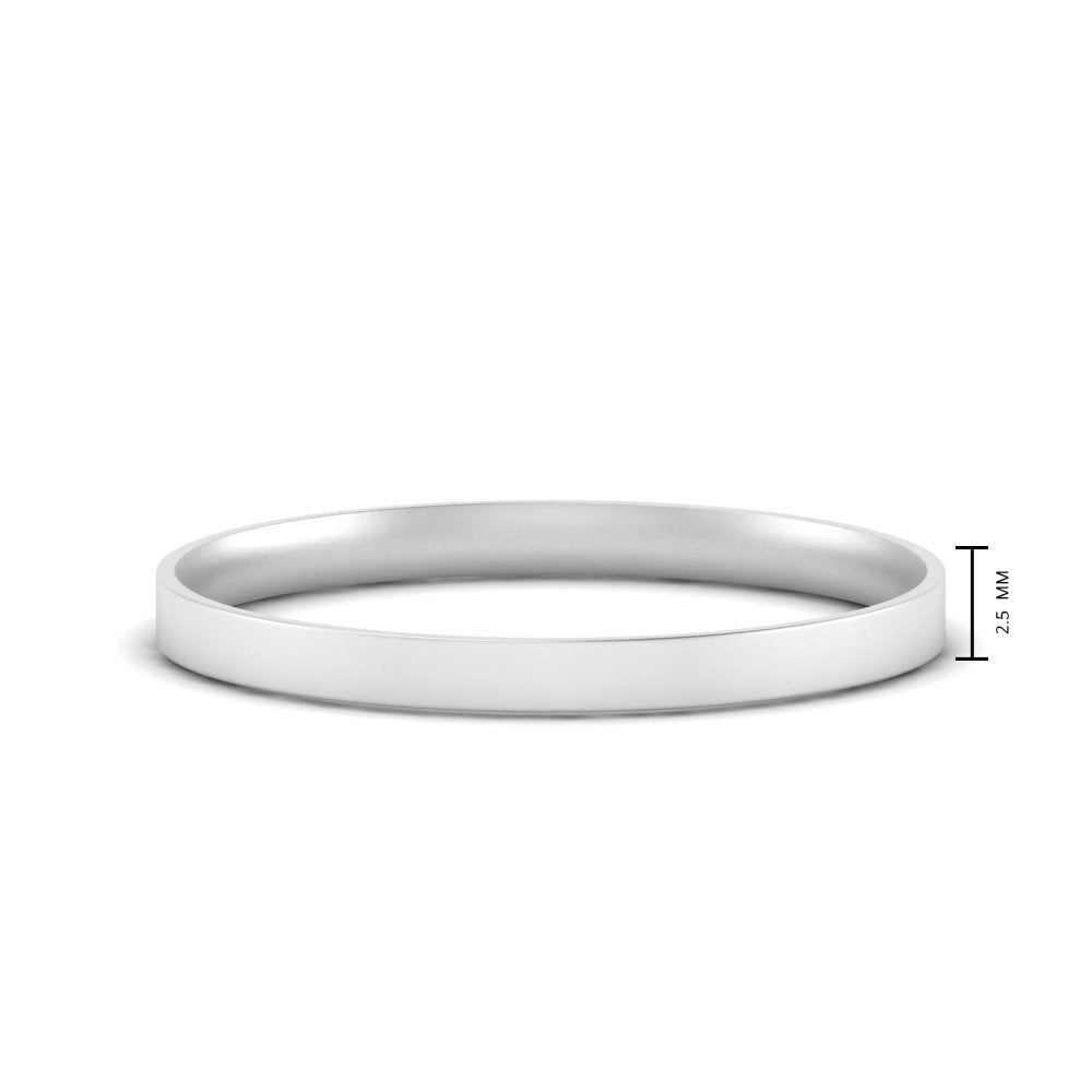 Comfort Fit Light Weight Flat Stacking Mens Band In 14K White Gold | Cuts & Carat