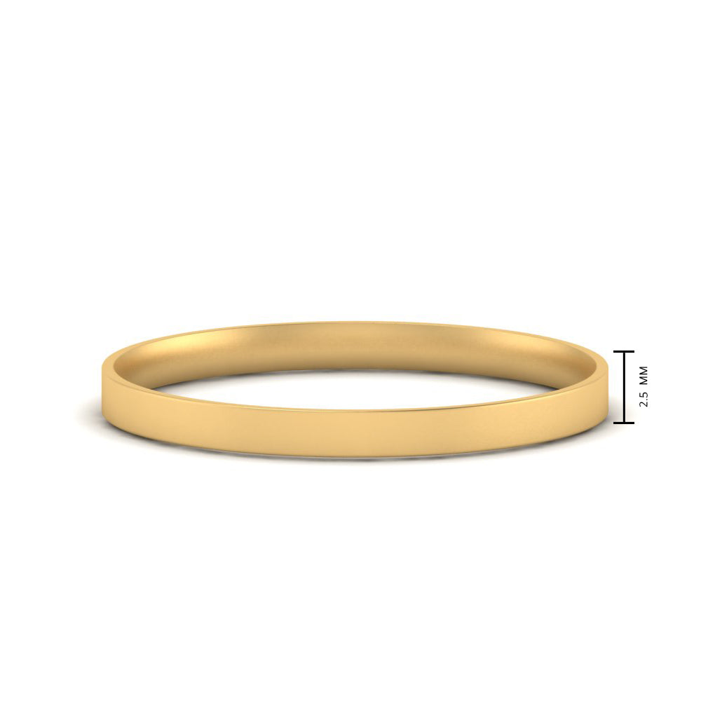 Comfort Fit Light Weight Flat Stacking Mens Band In 14K Yellow Gold | Cuts & Carat