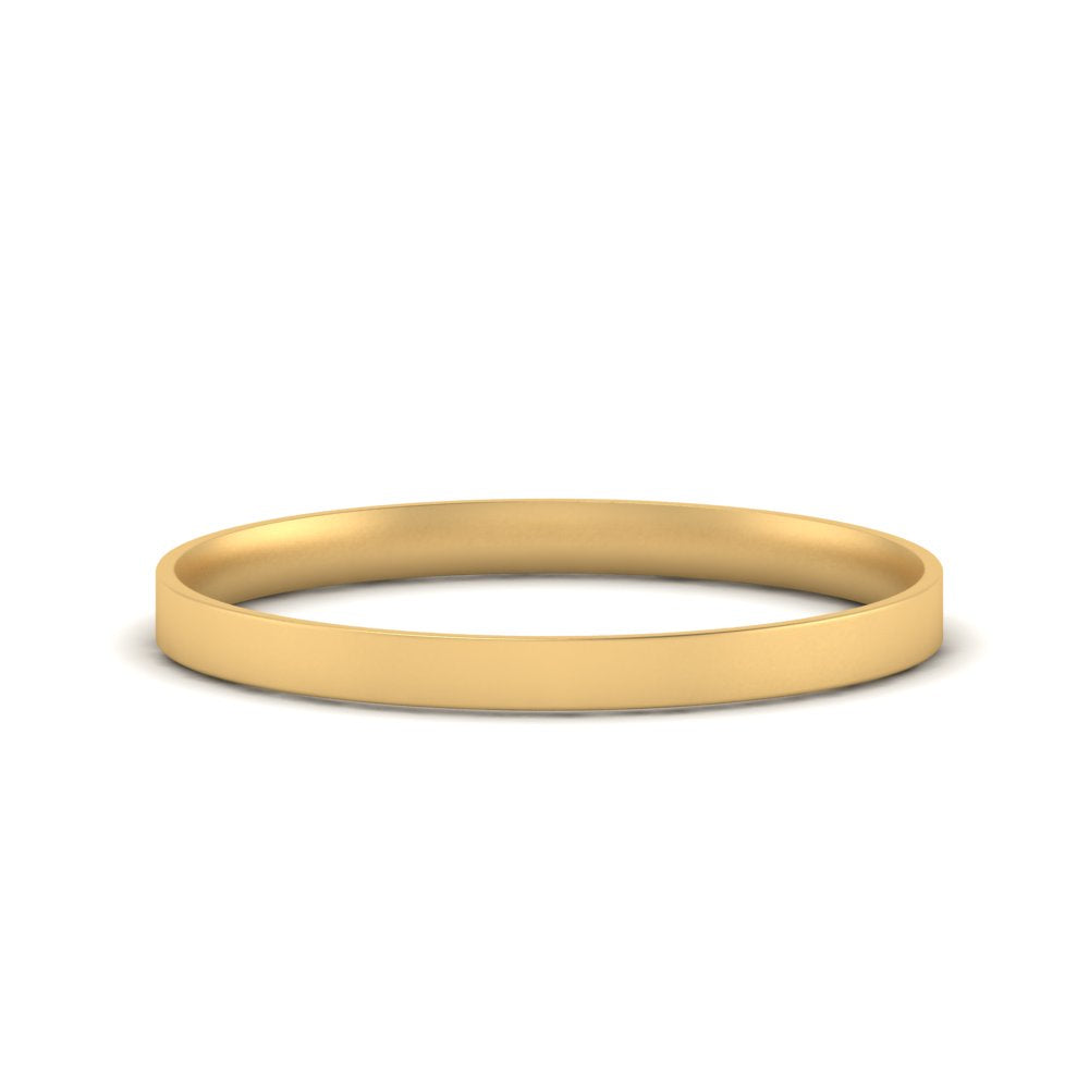 Comfort Fit Light Weight Flat Stacking Mens Band In 14K Yellow Gold | Cuts & Carat