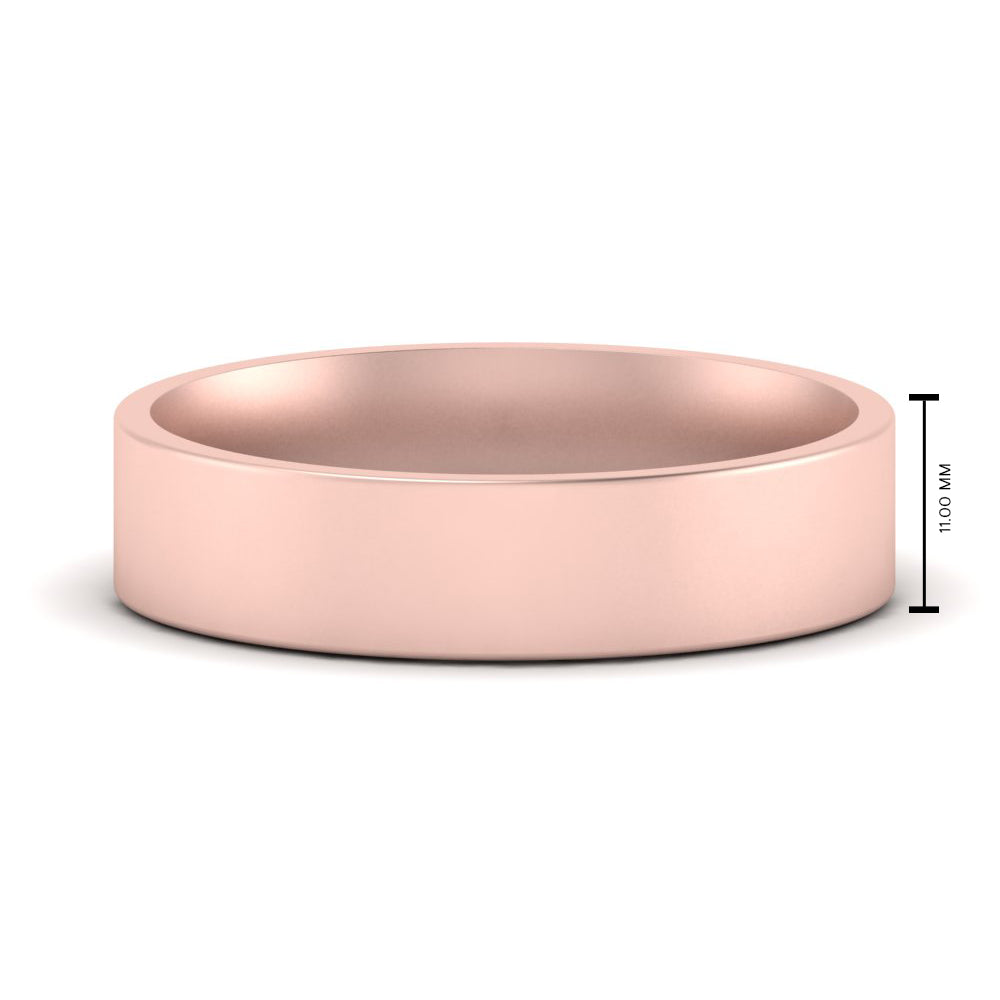 Comfort Fit Light Weight Flat Stacking Mens Band In 4K Rose Gold | Cuts & Carat