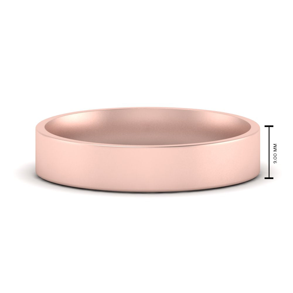 Comfort Fit Light Weight Flat Stacking Mens Band In 14K Rose Gold | Cuts & Carat