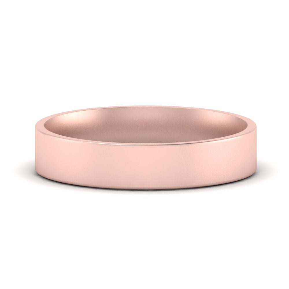 Comfort Fit Light Weight Flat Stacking Mens Band In 14K Rose Gold | Cuts & Carat