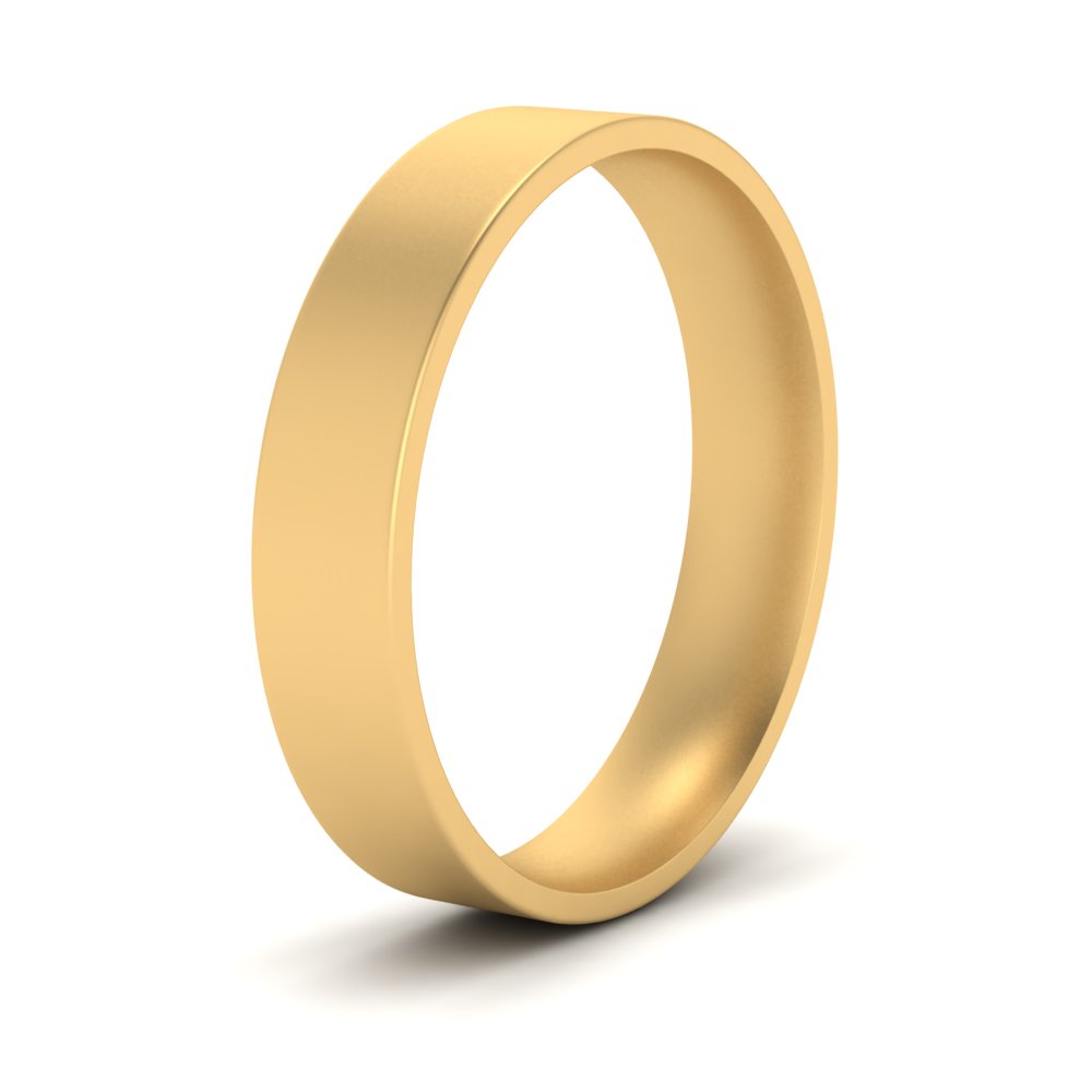 Comfort Fit Light Weight Flat Stacking Mens Band In 14K Yellow Gold | Cuts & Carat