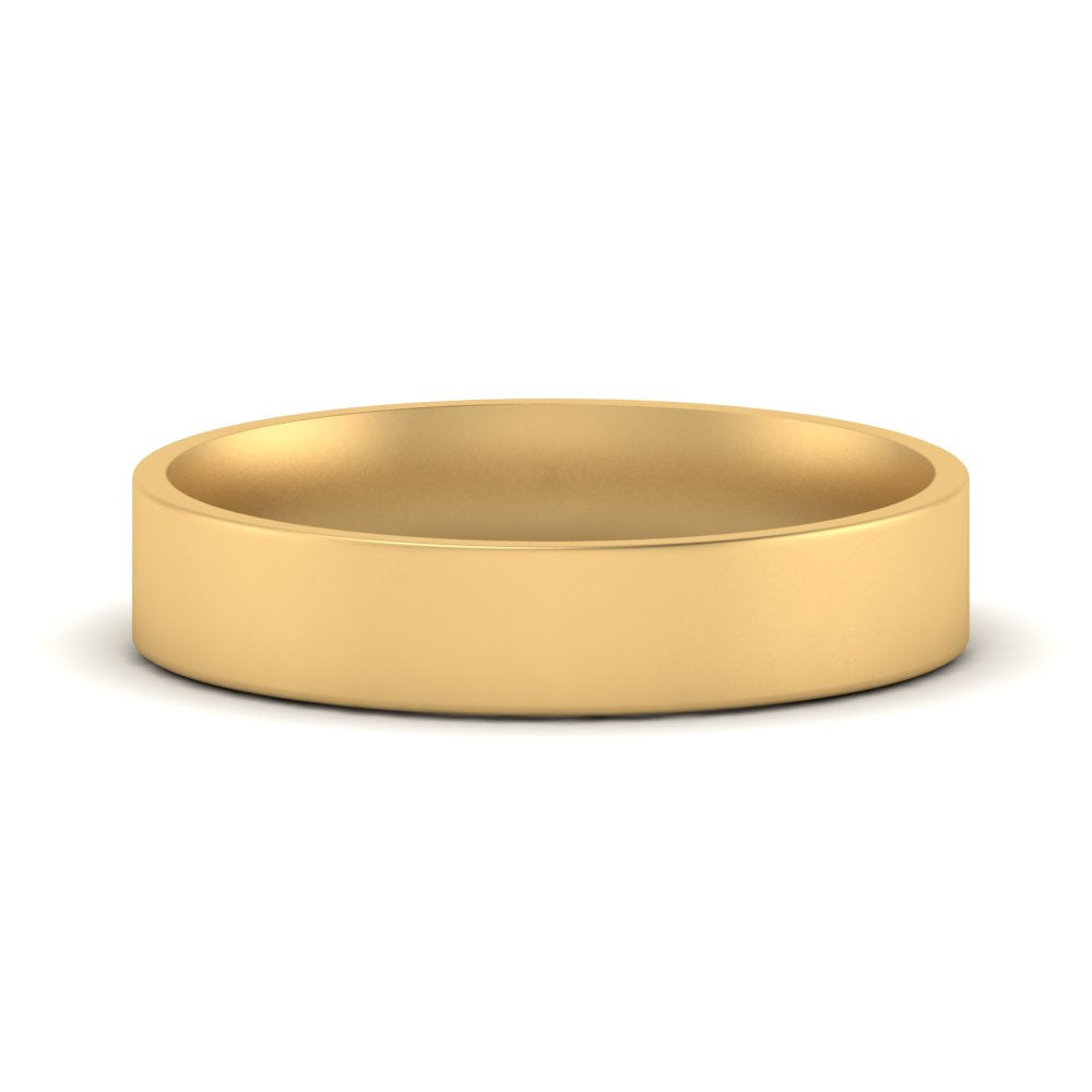 Comfort Fit Light Weight Flat Stacking Mens Band In 14K Yellow Gold | Cuts & Carat