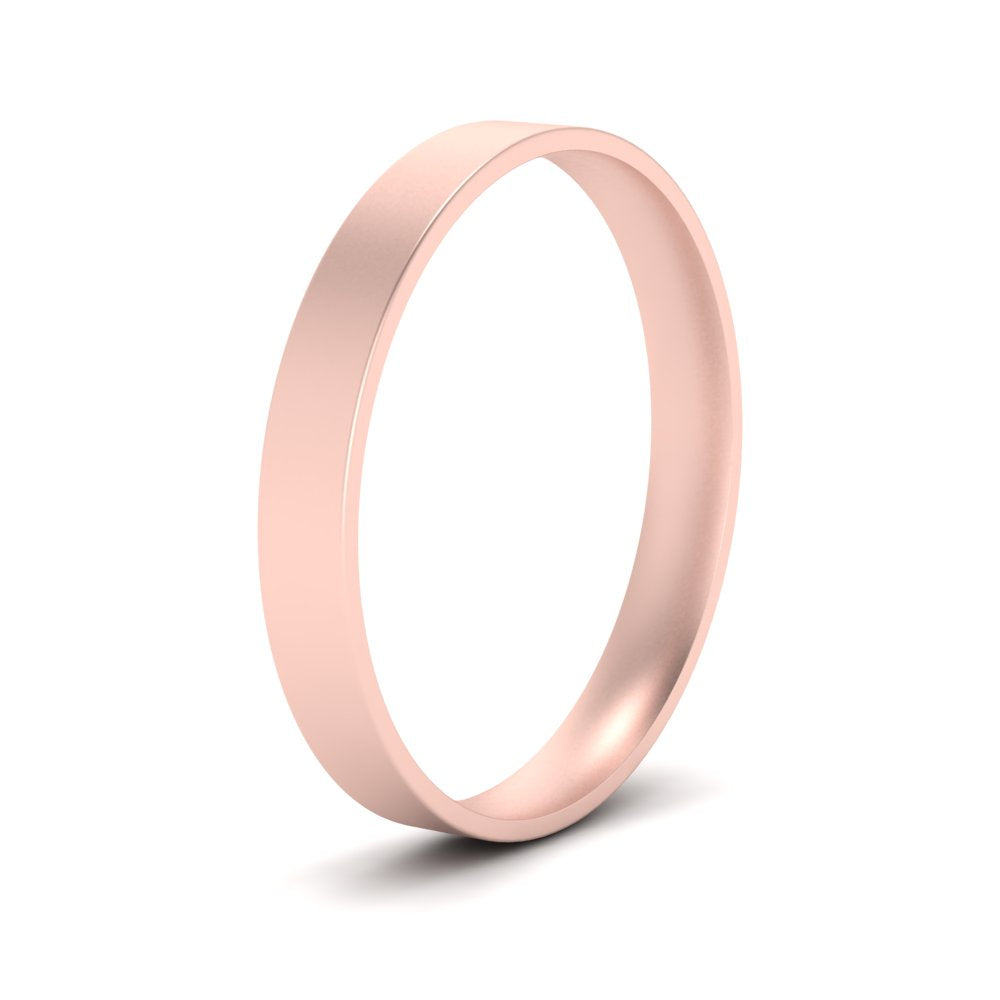 Comfort Fit Light Weight Flat Stacking Mens Band In 14K Rose Gold | Cuts & Carat