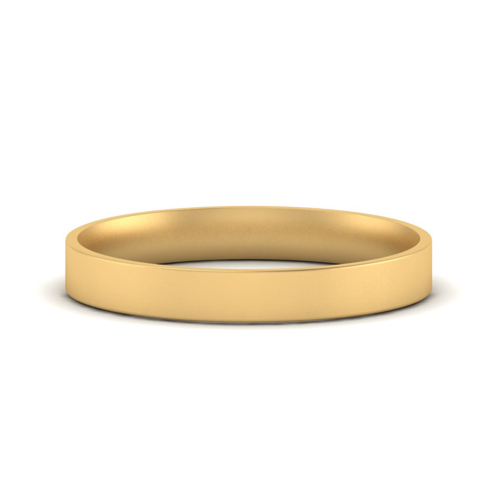 Comfort Fit Light Weight Flat Stacking Mens Band In 14K Yellow Gold | Cuts & Carat