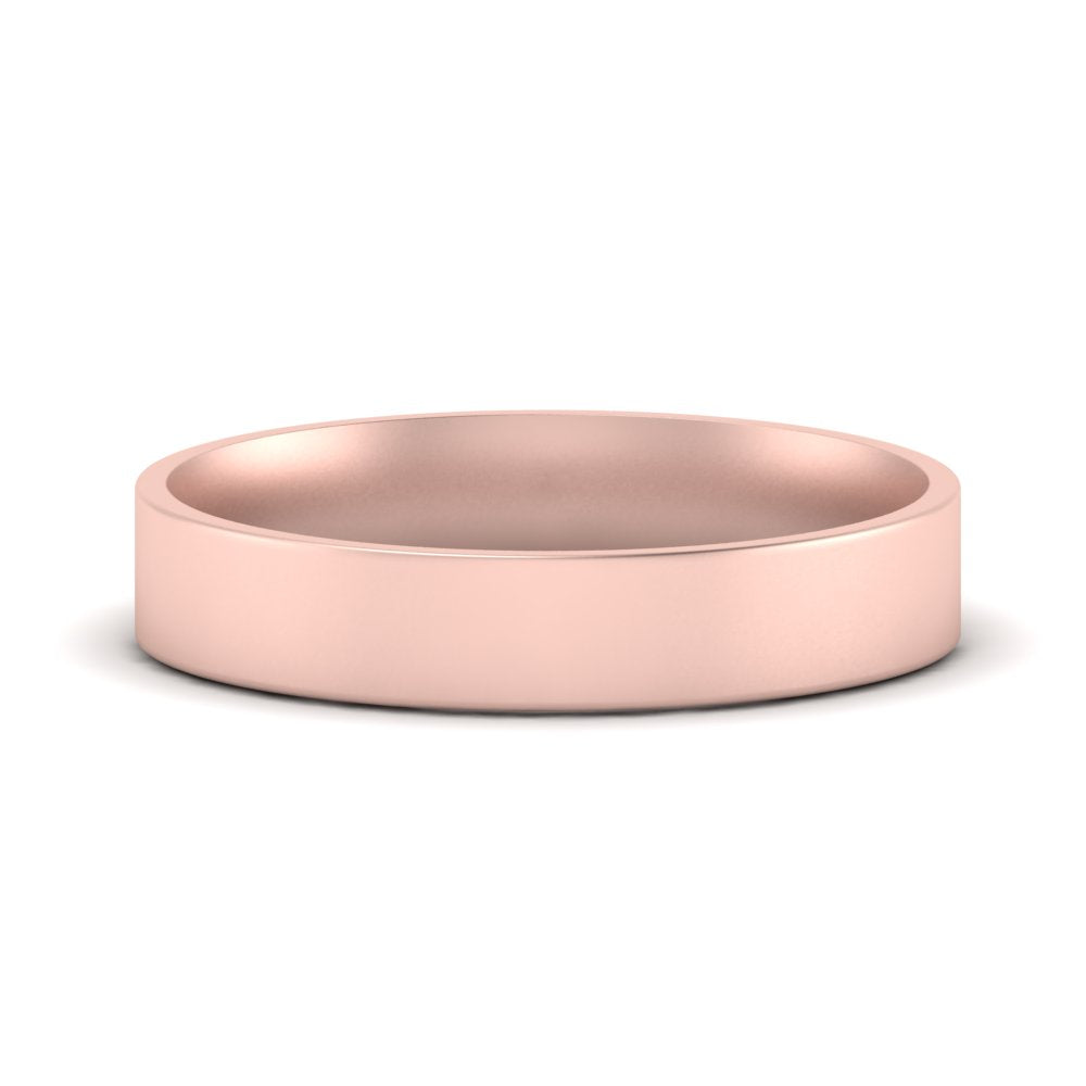 Comfort Fit Light Weight Flat Stacking Mens Band In 14K Rose Gold | Cuts & Carat