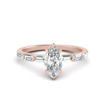 Load image into Gallery viewer, Lab Grown Marquise Cut Diamond Halo Engagement Rings 14K Rose Gold
