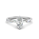 Load image into Gallery viewer, Lab Grown Marquise Cut Diamond Halo Engagement Rings 14K White Gold
