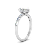 Load image into Gallery viewer, Lab Grown Marquise Cut Diamond Halo Engagement Rings 14K White Gold
