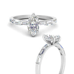 Load image into Gallery viewer, Lab Grown Marquise Cut Diamond Halo Engagement Rings 14K White Gold
