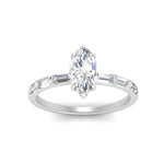 Load image into Gallery viewer, Lab Grown Marquise Cut Diamond Halo Engagement Rings 14K White Gold
