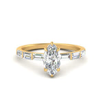 Load image into Gallery viewer, Lab Grown Marquise Cut Diamond Halo Engagement Rings 14K Yellow Gold
