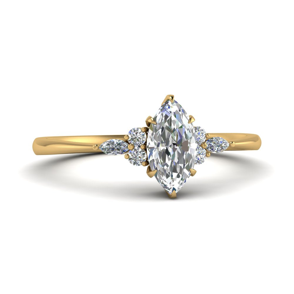 Lab diamond Petite Engagement Rings 14K Gold