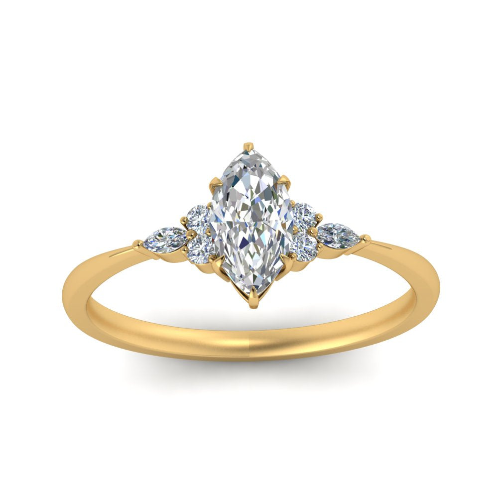 Lab diamond Petite Engagement Rings 14K Gold