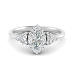 Load image into Gallery viewer, Lab Marquise Cut diamond Halo Engagement Rings 14K White Gold
