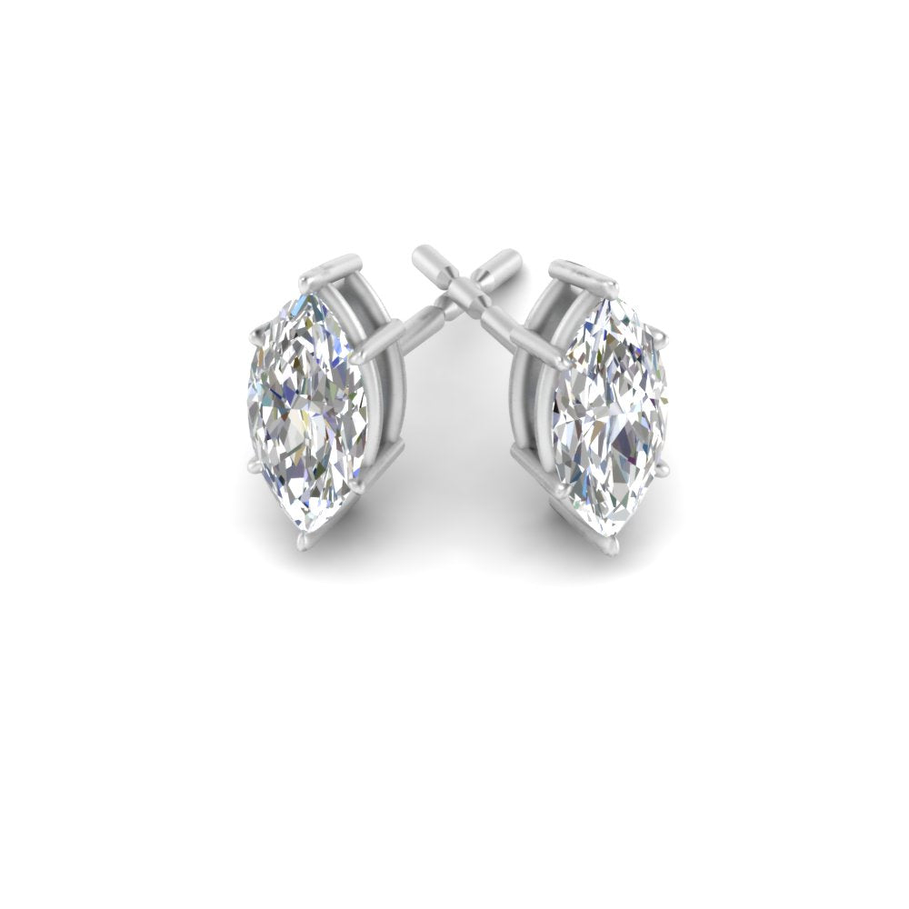 0.50 To 5 Carat Marquise Lab Created Diamond Stud Earring 14K Gold