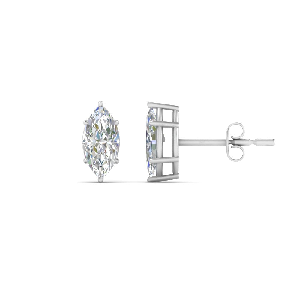 0.50 To 5 Carat Marquise Lab Created Diamond Stud Earring 14K Gold