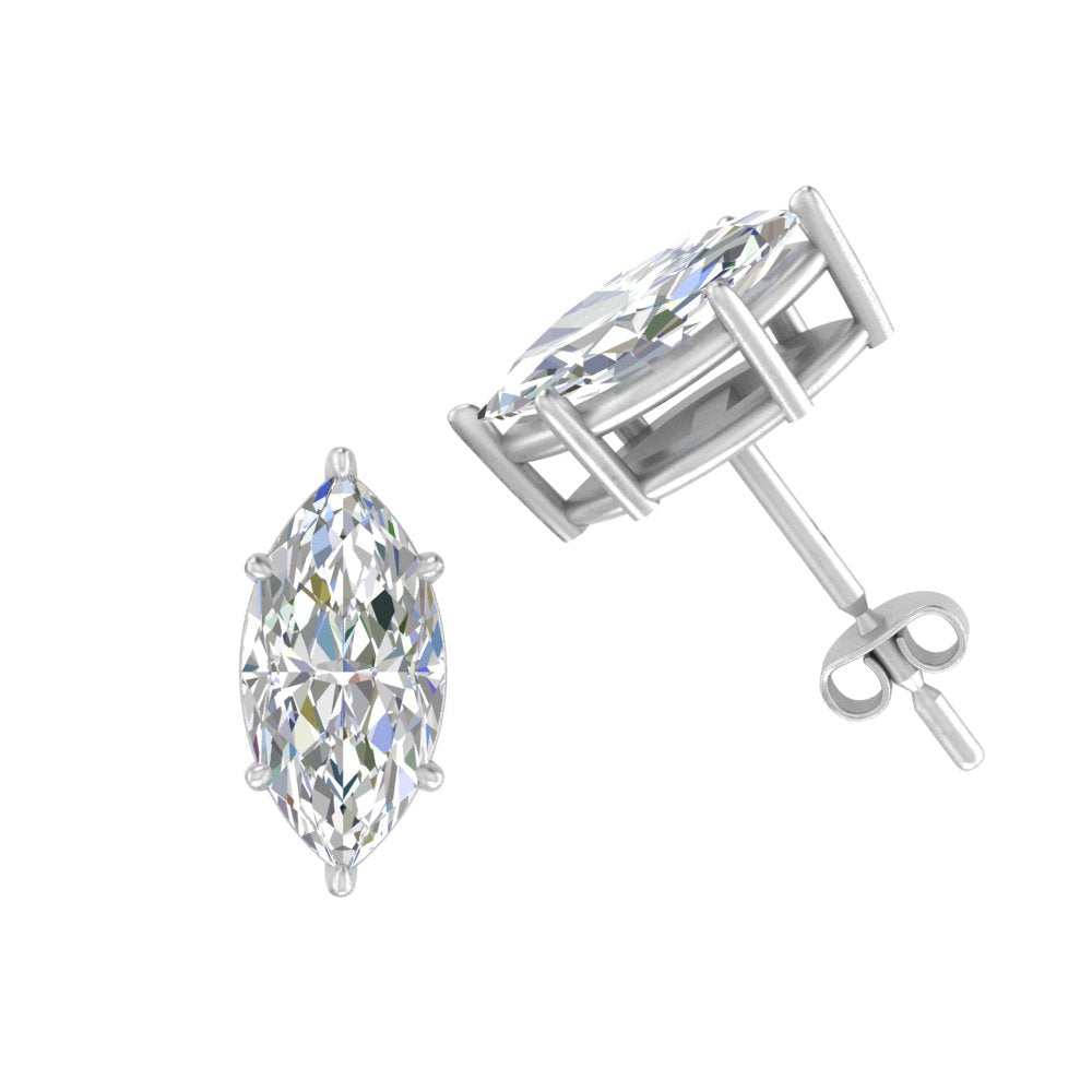 0.50 To 5 Carat Marquise Lab Created Diamond Stud Earring 14K Gold