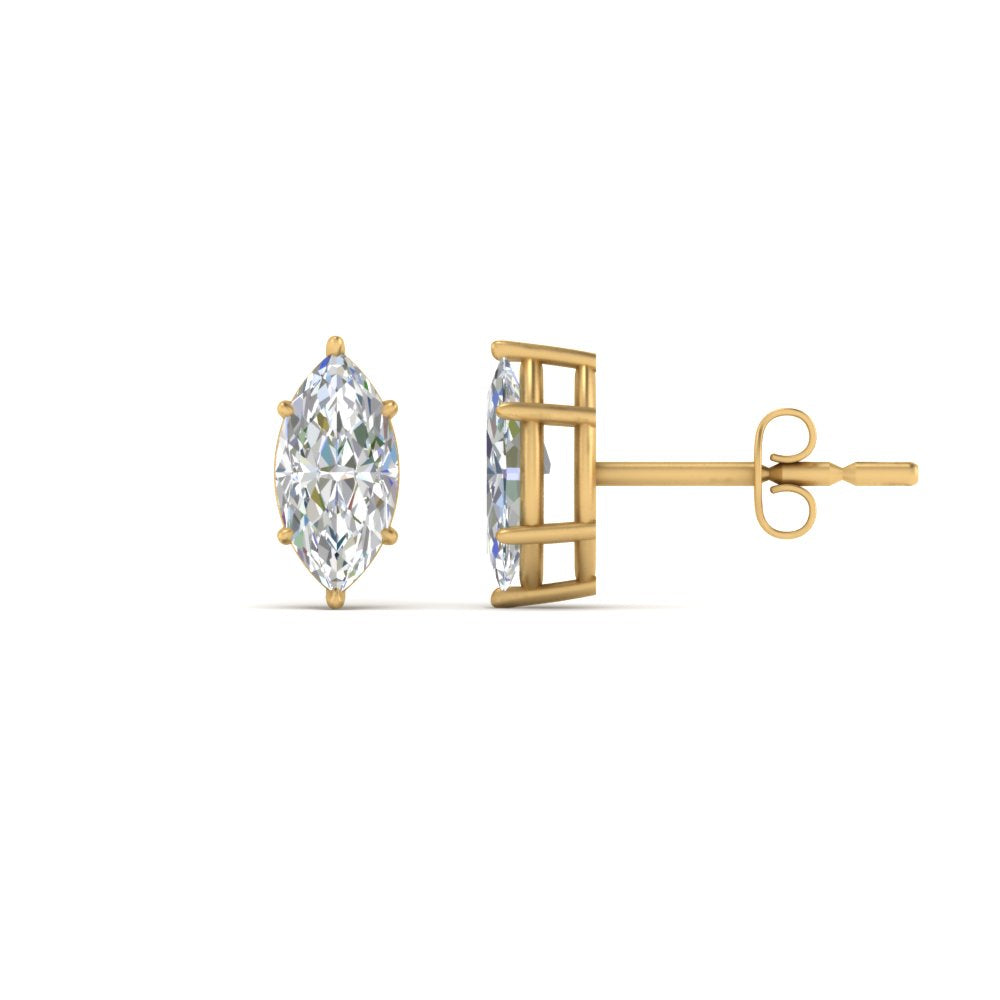 0.50 To 5 Carat Marquise Lab Created Diamond Stud Earring 14K Gold