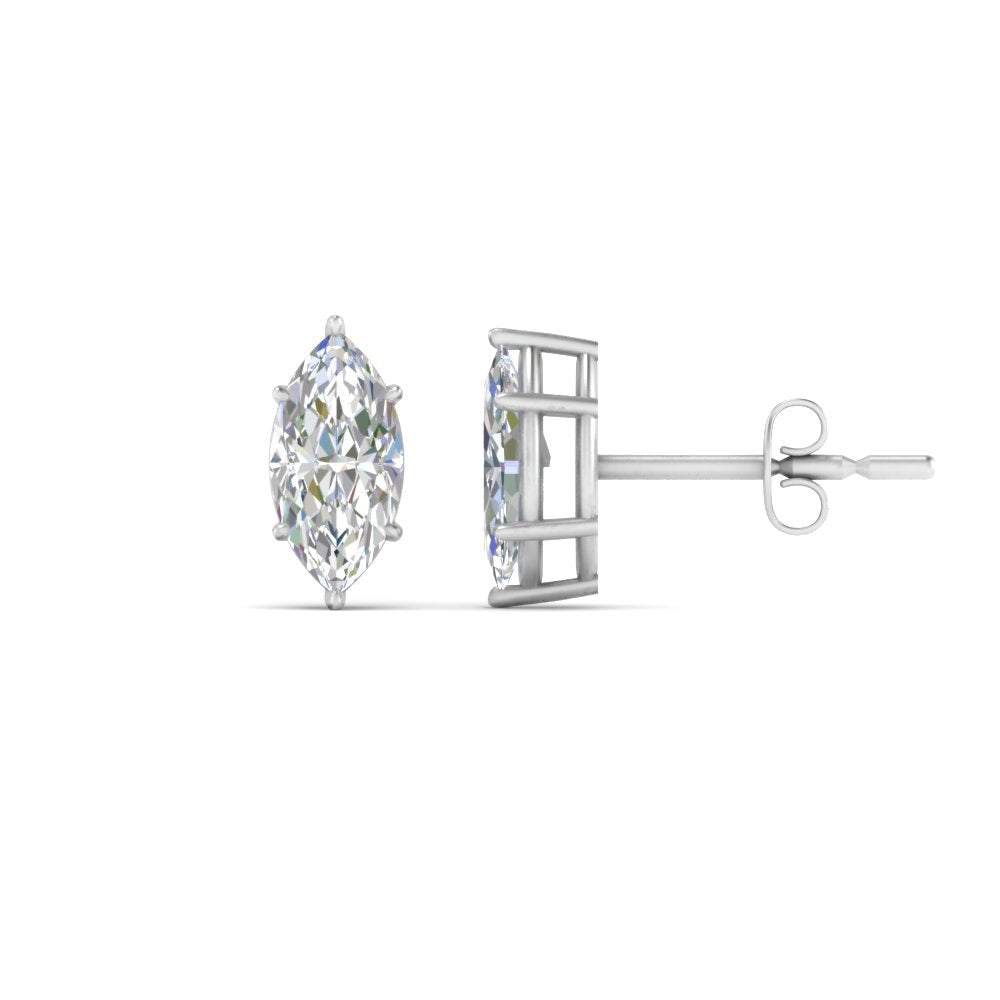 0.50 To 5 Carat Marquise Lab Created Diamond Stud Earring 14K Gold