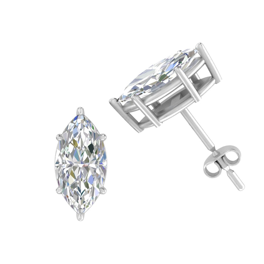 0.50 To 5 Carat Marquise Lab Created Diamond Stud Earring 14K Gold