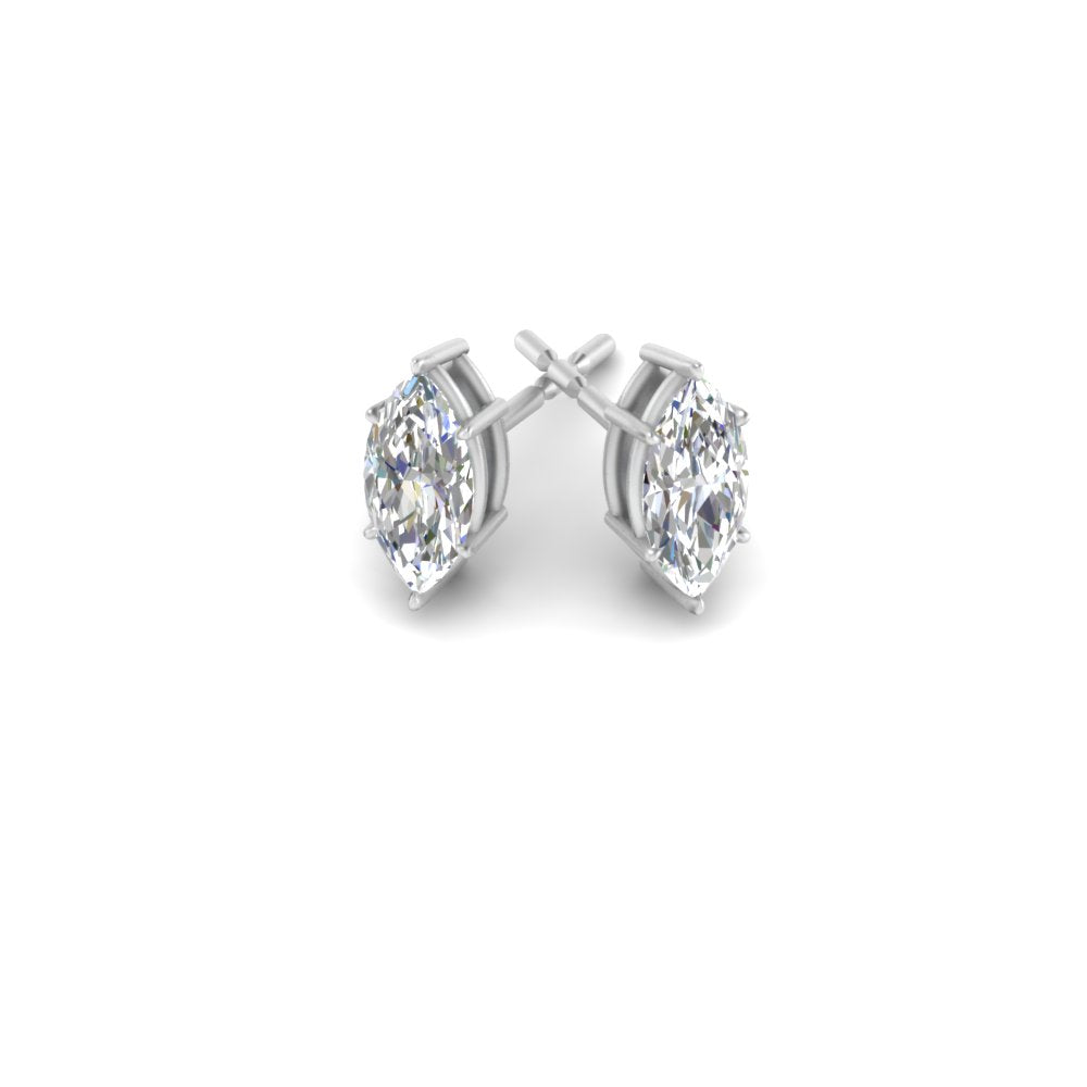 0.50 To 5 Carat Marquise Cut Lab Created Diamond Stud Earring 14K Gold