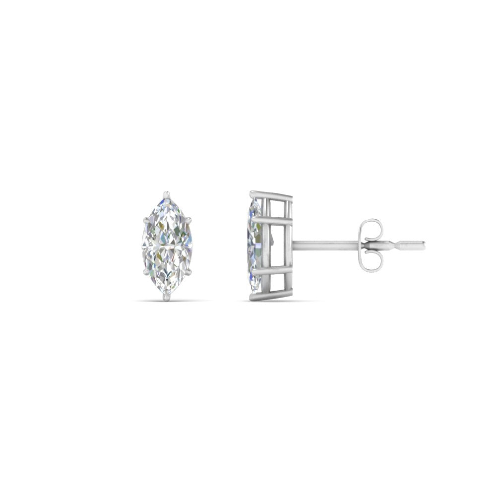 0.50 To 5 Carat Marquise Cut Lab Created Diamond Stud Earring 14K Gold