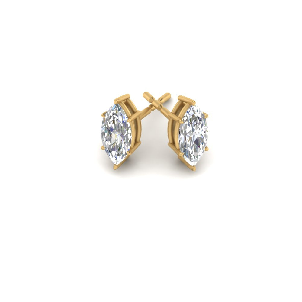 0.50 To 5 Carat Marquise Cut Lab Created Diamond Stud Earring 14K Gold