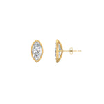 Load image into Gallery viewer, 0.50 To 5 Carat Lab Diamond Marquise Stud Bezel Set Earring For Women 14K Gold
