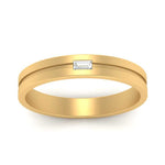 Load image into Gallery viewer, East West Straight Baguette Cut Lab Diamond Engagement Ring For Mens 14k Yellow Gold|Cuts &amp; Carat
