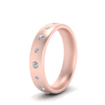 Load image into Gallery viewer, Round Cut Lab Diamond Station Band For Mens 14k Rose Gold|Cuts &amp; Carat
