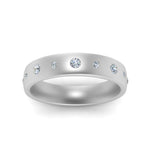 Load image into Gallery viewer, Round Cut Lab Diamond Station Band For Mens 14k White Gold|Cuts &amp; Carat
