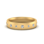 Load image into Gallery viewer, Round Cut Lab Diamond Station Band For Mens 14k Yellow Gold|Cuts &amp; Carat
