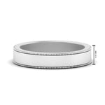 Load image into Gallery viewer, Flat Milgrain Stackable Mens Wedding Band In 14K White Gold | Cuts &amp; Carat
