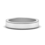 Load image into Gallery viewer, Flat Milgrain Stackable Mens Wedding Band In 14K White Gold | Cuts &amp; Carat
