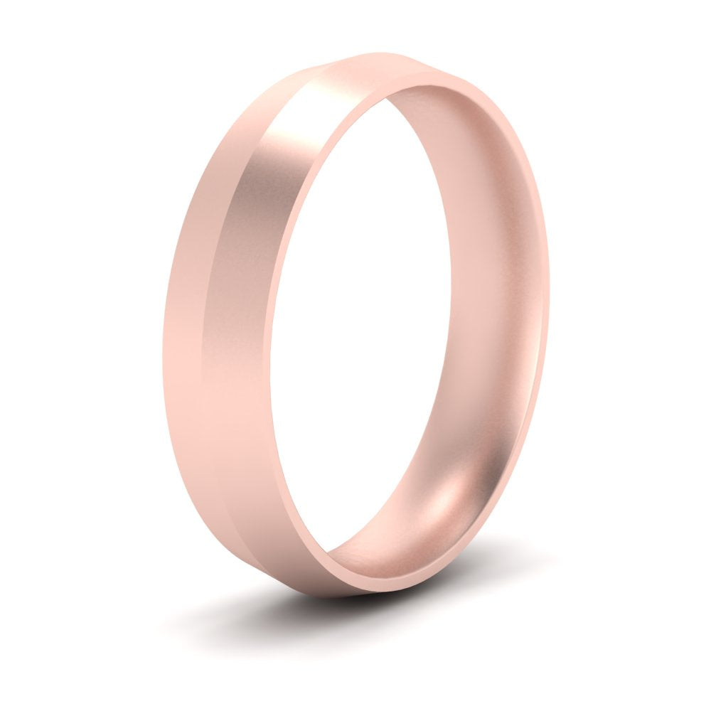 10 MM Comfort Fit Knife Edge Stack Mens Band In 14k Rose Gold | Cuts & Carat