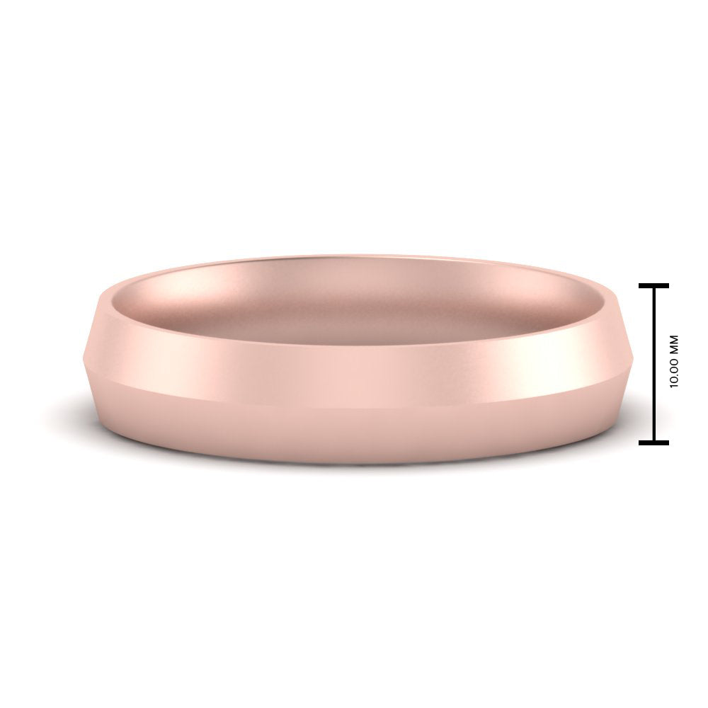 10 MM Comfort Fit Knife Edge Stack Mens Band In 14k Rose Gold | Cuts & Carat