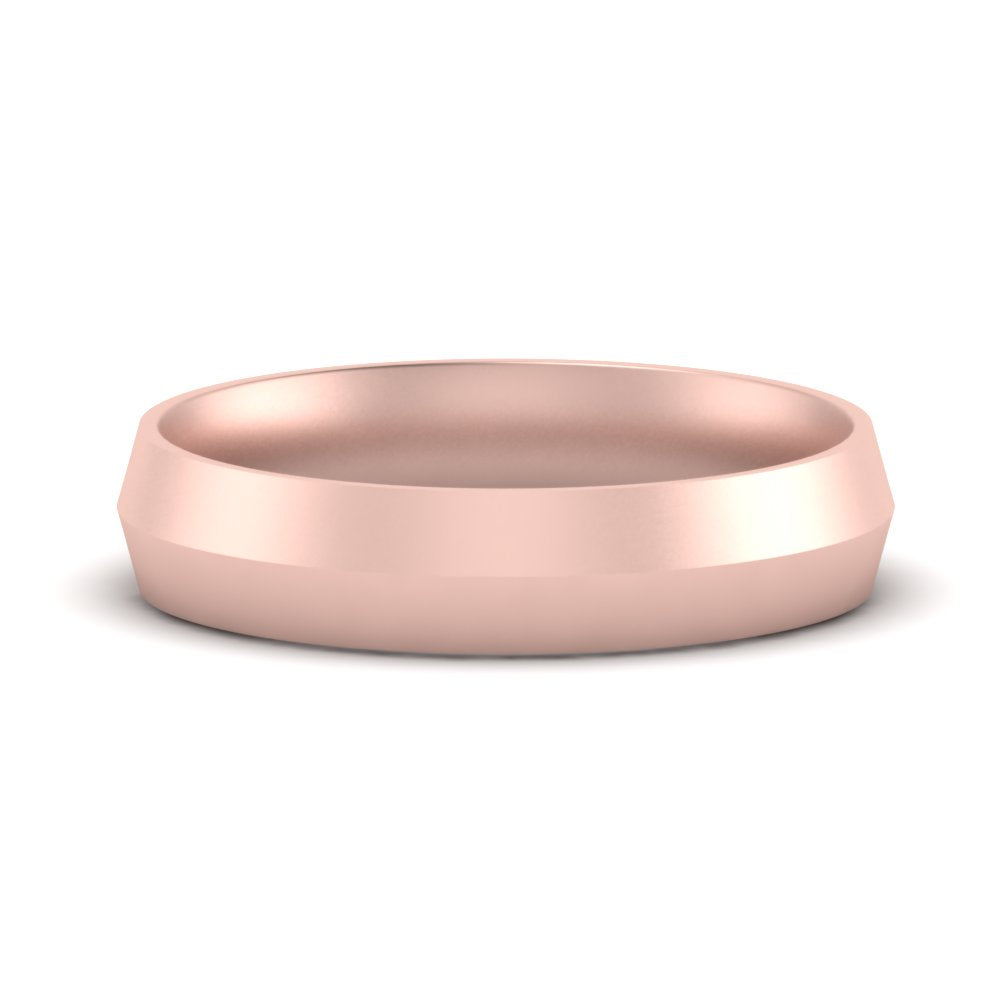 10 MM Comfort Fit Knife Edge Stack Mens Band In 14k Rose Gold | Cuts & Carat