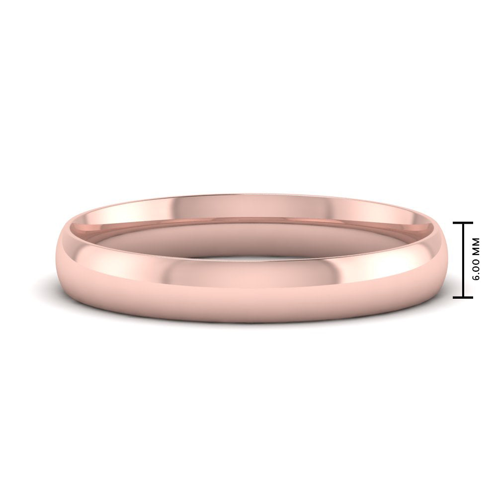 6 MM Classic Comfort Mens Wedding Band In 14k Rose Gold | Cuts & Carat