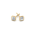 Load image into Gallery viewer, 0.50 To 5 Carat Lab Diamond Asscher Stud Bezel Set Earring For Women 14K Gold
